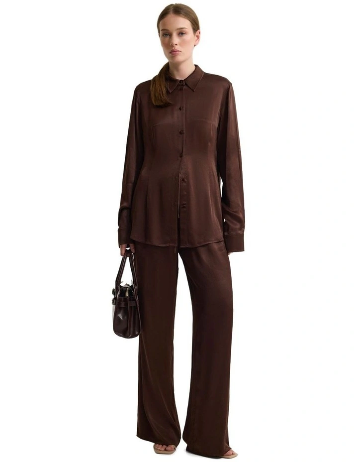 Willow Viscose Silky Pant in Chocolate image 5