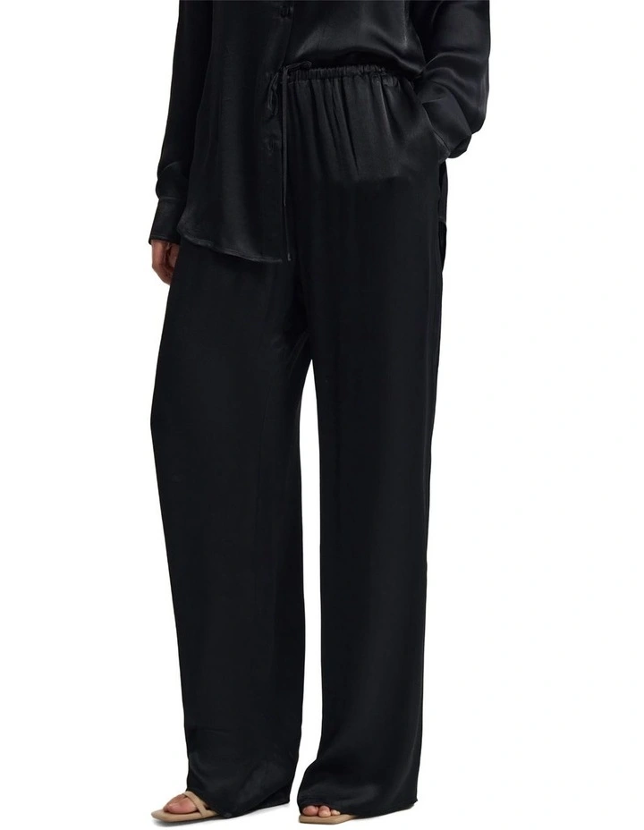 Willow Viscose Silky Pant in Black image 3