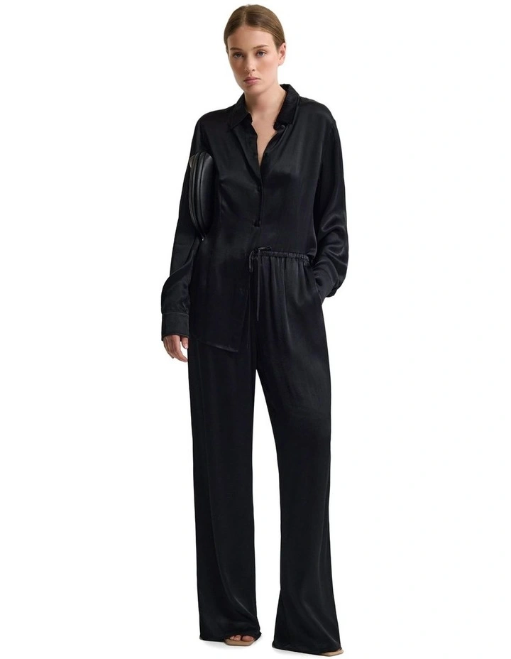 Willow Viscose Silky Pant in Black image 5