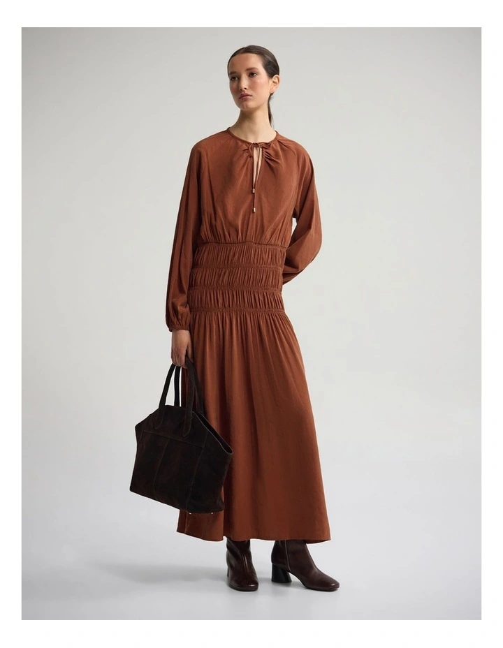 Addison Rayon Blend Dress in Rust image 1