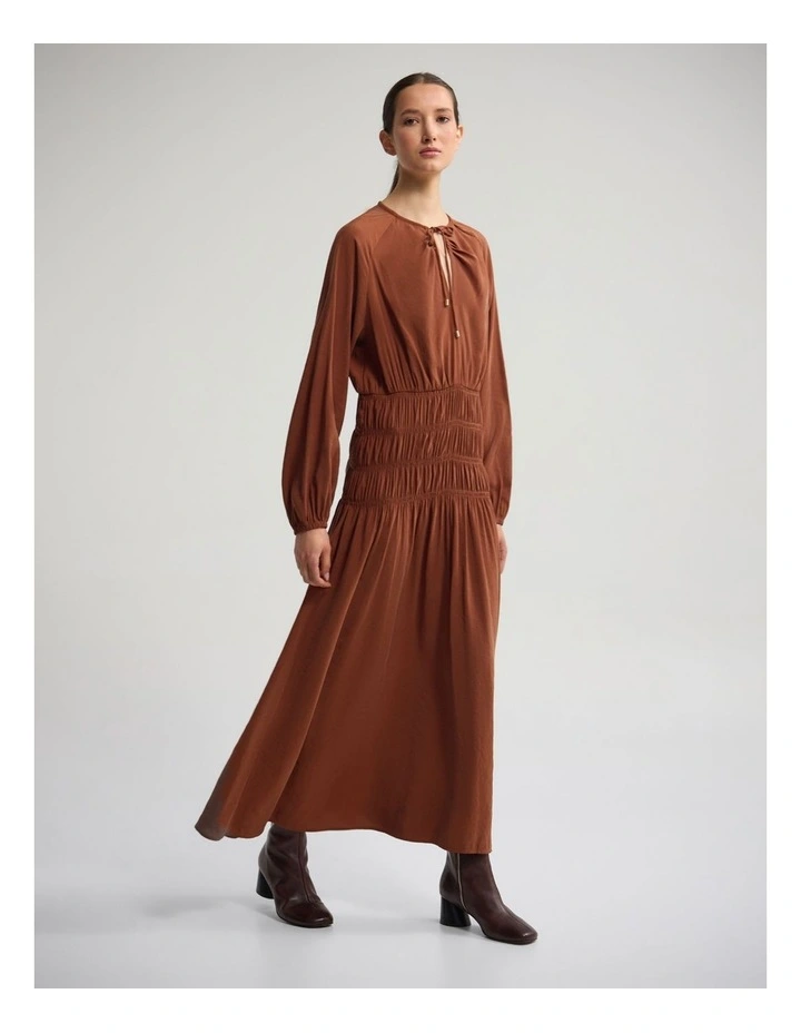 Addison Rayon Blend Dress in Rust image 3