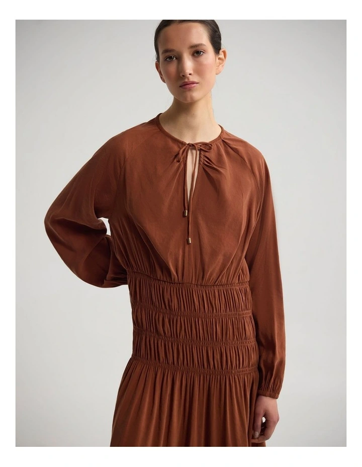 Addison Rayon Blend Dress in Rust image 5