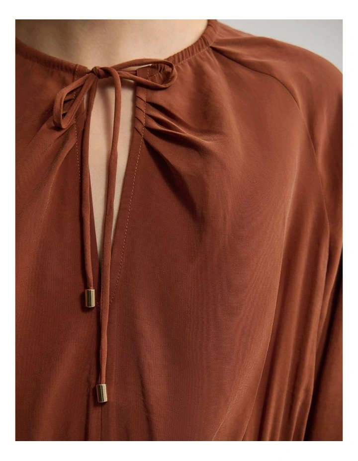 Addison Rayon Blend Dress in Rust image 6