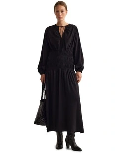 Addison Rayon Blend Dress in Black