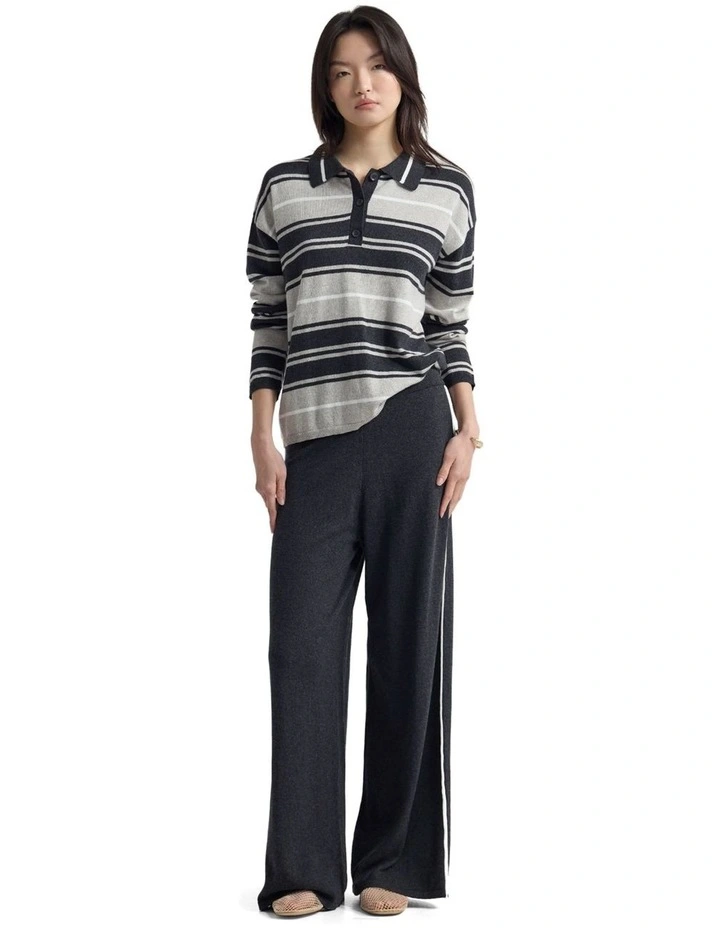 Pip Striped Polo Knit in Multi image 5