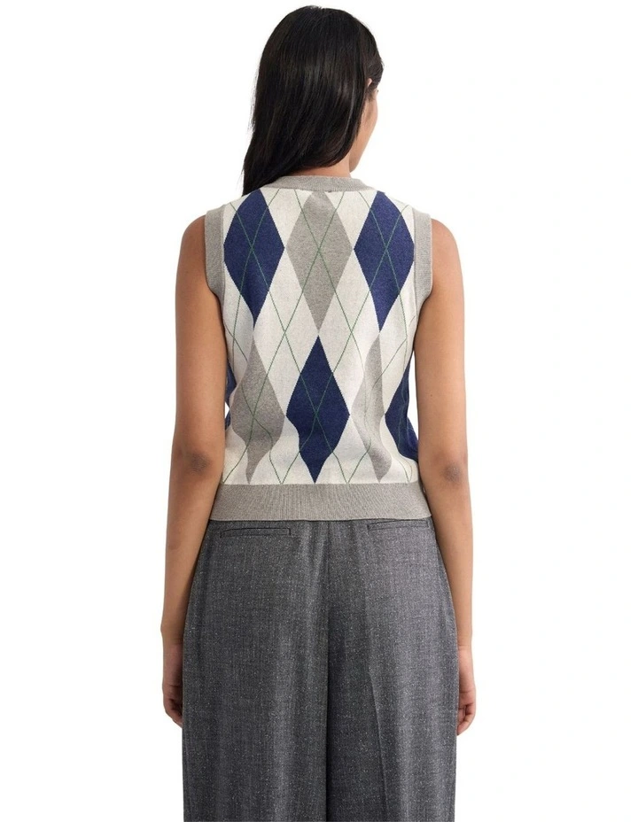 Carina Argyle Vest in Multi image 2
