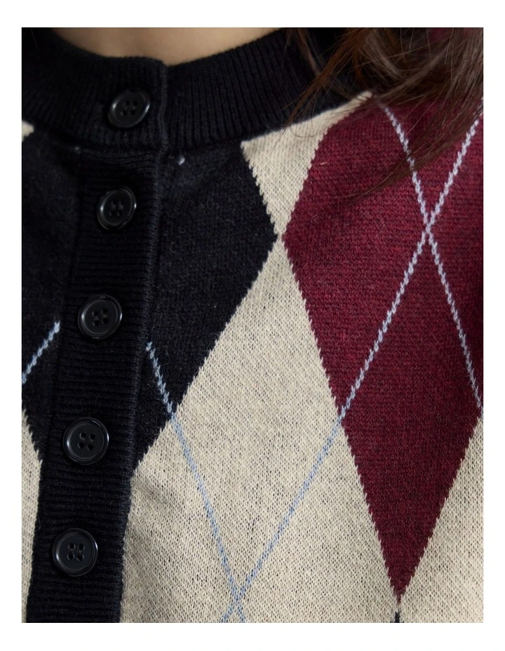 Carina Argyle Vest in Black image 6