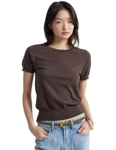 Grace Cashmere Blend Knit in Chocolate