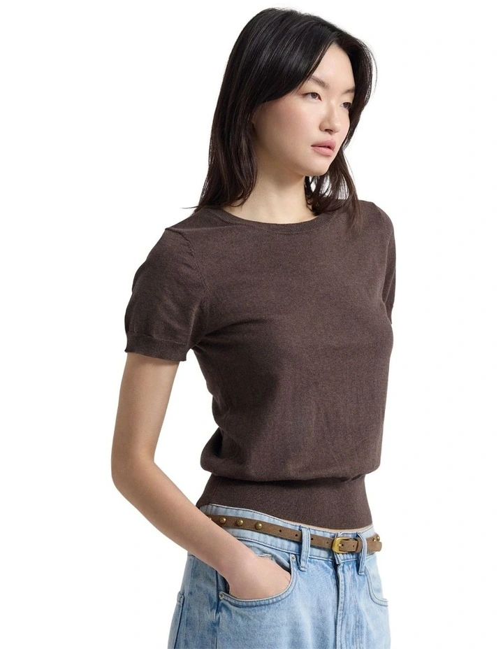 Grace Cashmere Blend Knit in Chocolate image 3