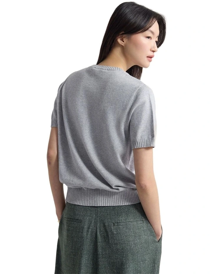 Zoe Cashmere Blend Knit Top in Grey image 2