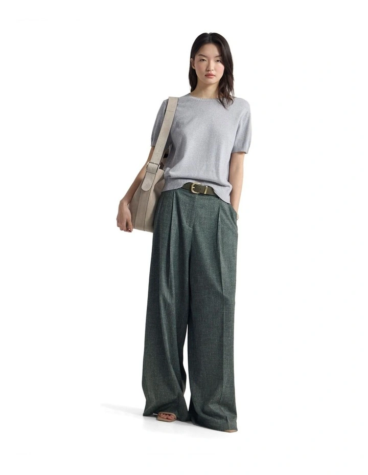 Zoe Cashmere Blend Knit Top in Grey image 5