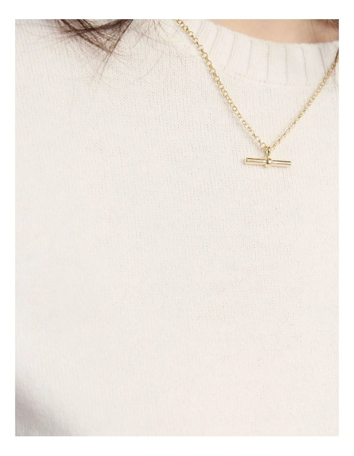 Zoe Cashmere Blend Knit Top in Ivory image 6