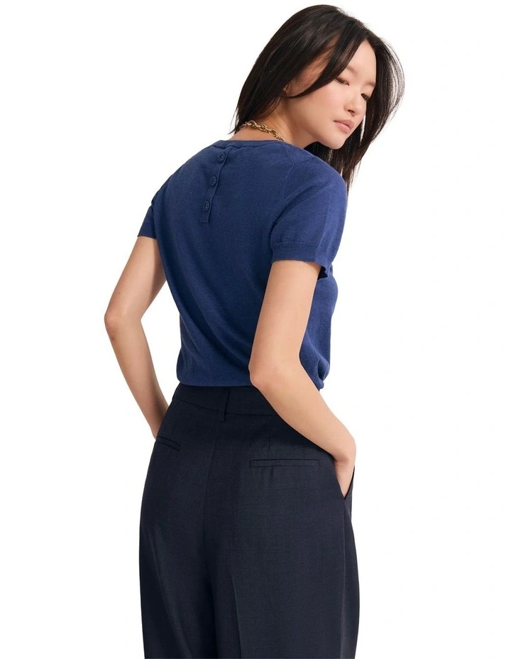 Grace Cashmere Blend Knit Jumper in Blue image 2