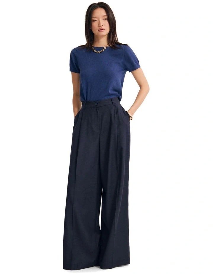 Grace Cashmere Blend Knit Jumper in Blue image 5