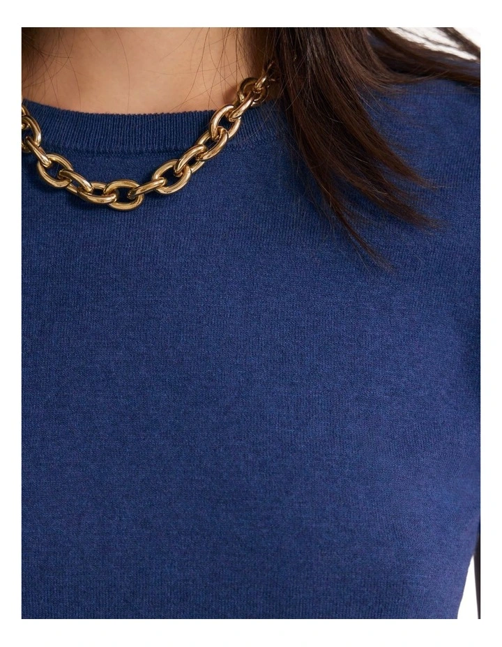 Grace Cashmere Blend Knit Jumper in Blue image 6