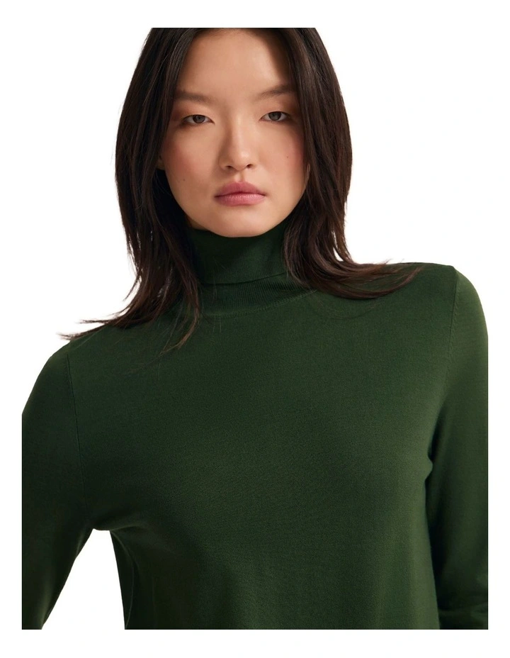 Ela Turtle Neck Jumper in Dark Green image 4