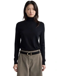 Ela Turtle Neck Jumper in Black