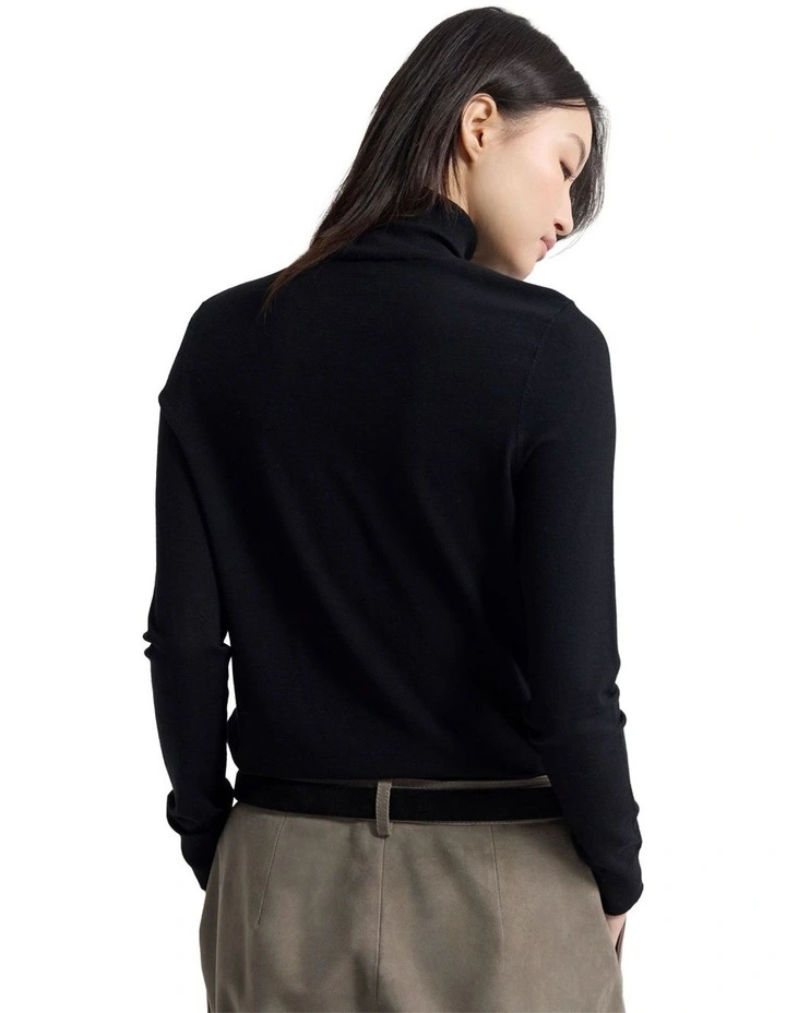 Ela Turtle Neck Jumper in Black image 2