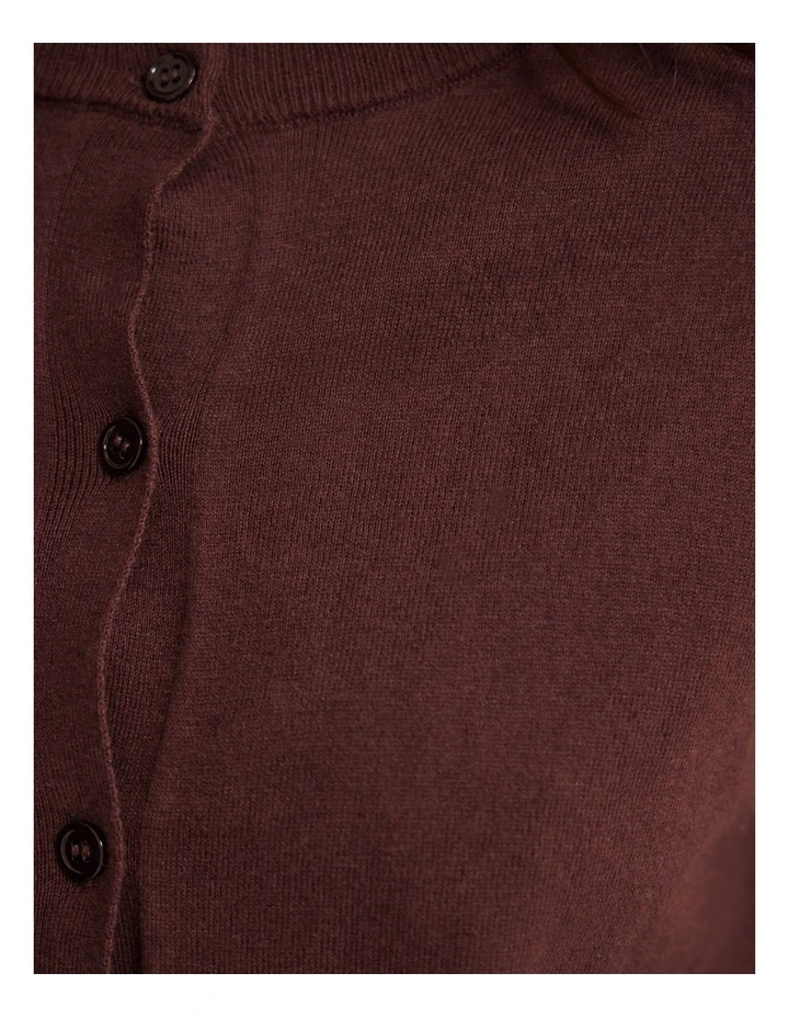Saga Side Button Cardigan in Cocoberry image 6