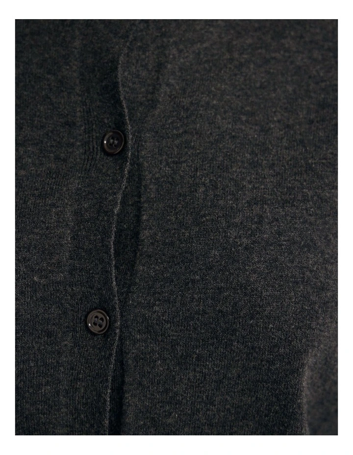Saga Side Button Cardigan in Charcoal image 6