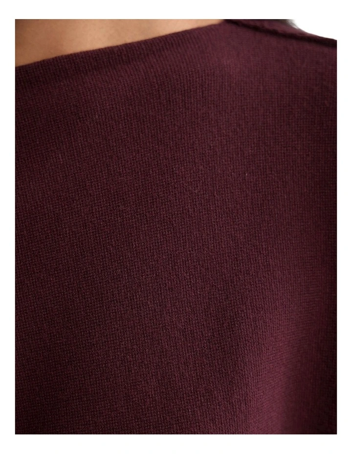 Laura Knitted Folded Collar Top in Dark Purple image 6