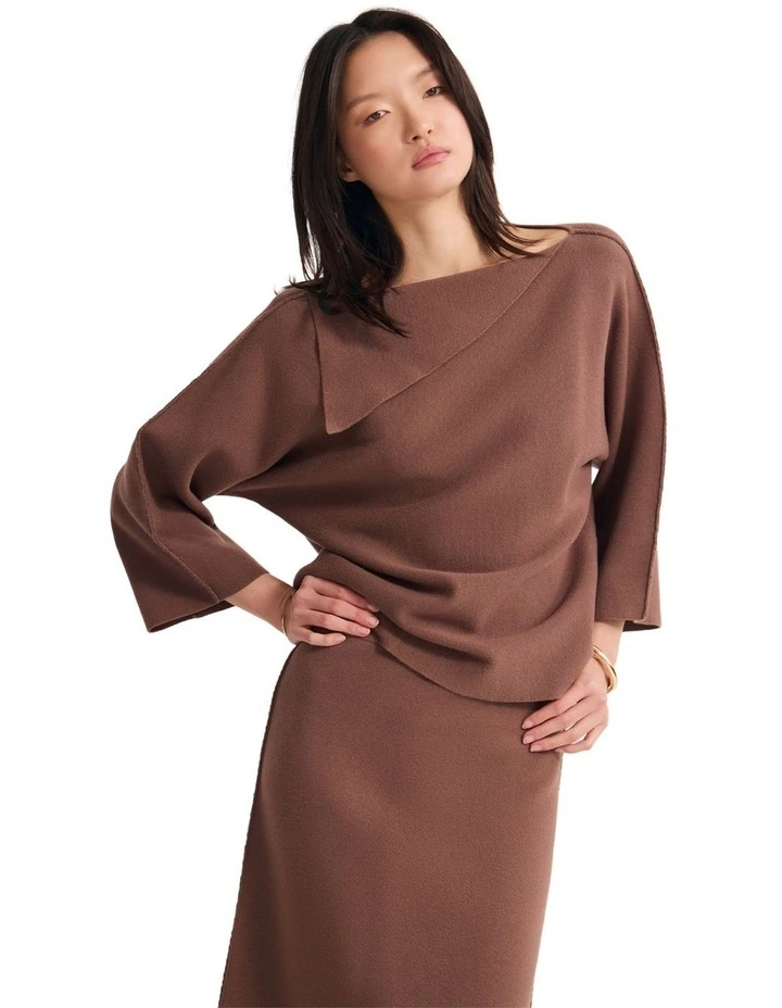 Laura Knitted Folded Collar Top image 1