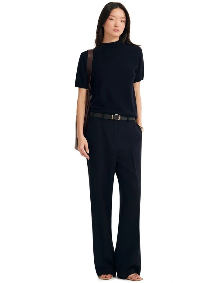 Maxine Funnel Collar Knit Jumper in Navy image 5