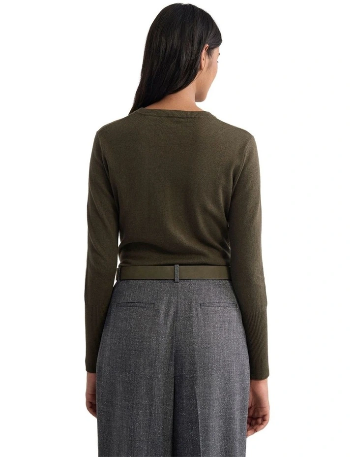 Madeline Knit Jumper in Olive image 2