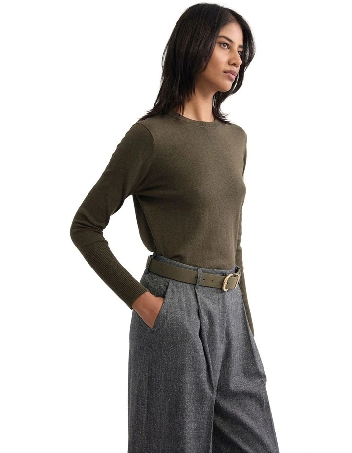 Madeline Knit Jumper in Olive image 3