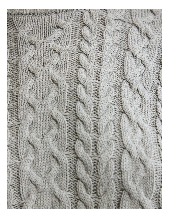 Evie Cable Knit Crew Neck in Melange Grey image 6