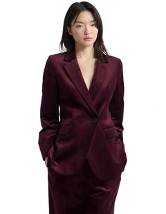 Raffi Velvet Blazer in Italian Plum