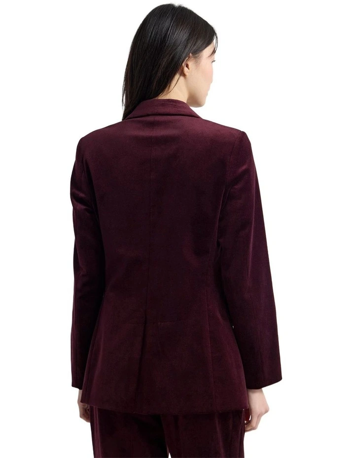 Raffi Velvet Blazer in Italian Plum image 2
