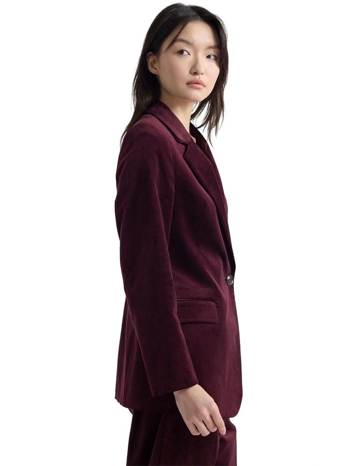 Raffi Velvet Blazer in Italian Plum image 3