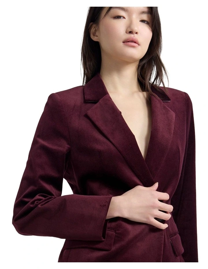 Raffi Velvet Blazer in Italian Plum image 4