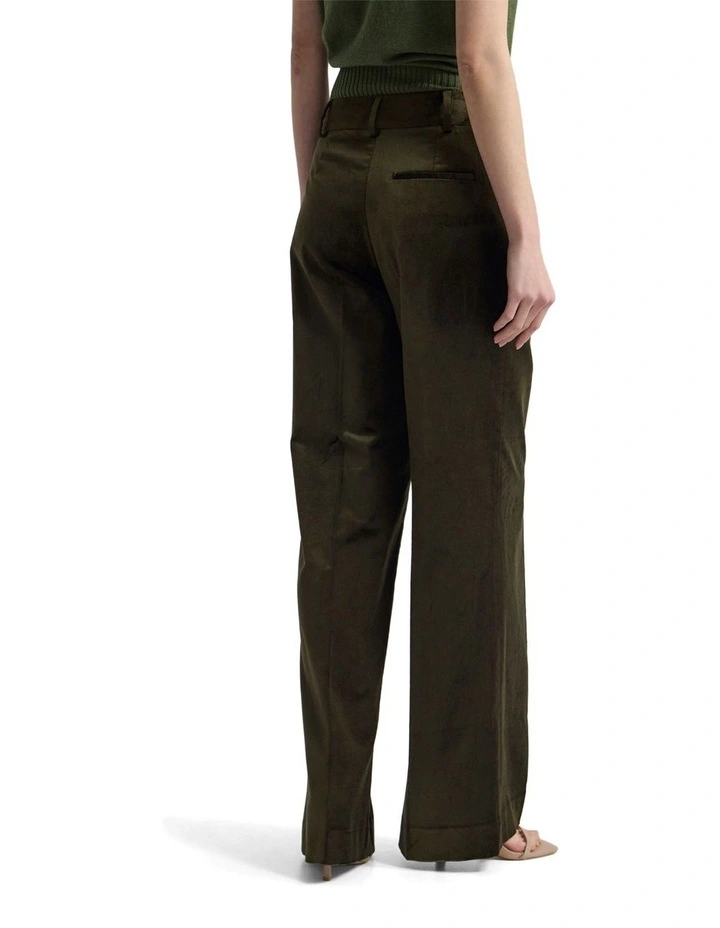 Lydia Velvet Pants in Olive Green image 2