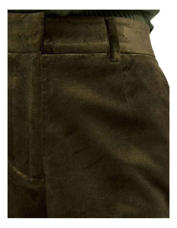 Lydia Velvet Pants in Olive Green image 6