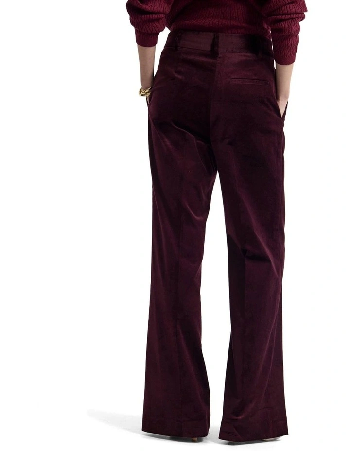 Lydia Velvet Pants in Italian Plum image 2