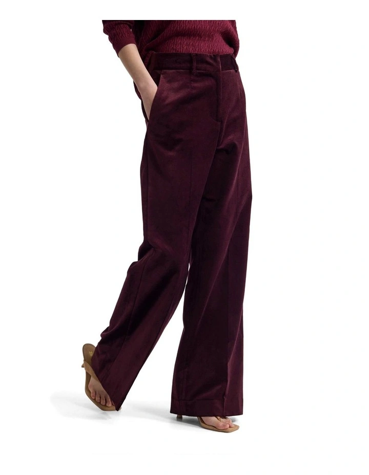 Lydia Velvet Pants in Italian Plum image 3