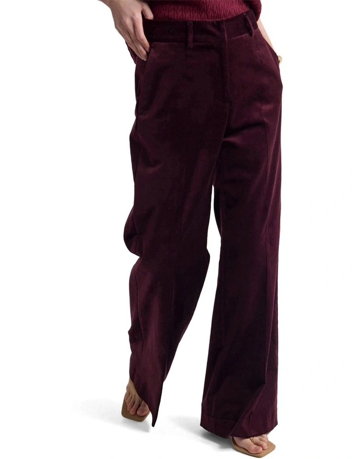 Lydia Velvet Pants in Italian Plum image 4