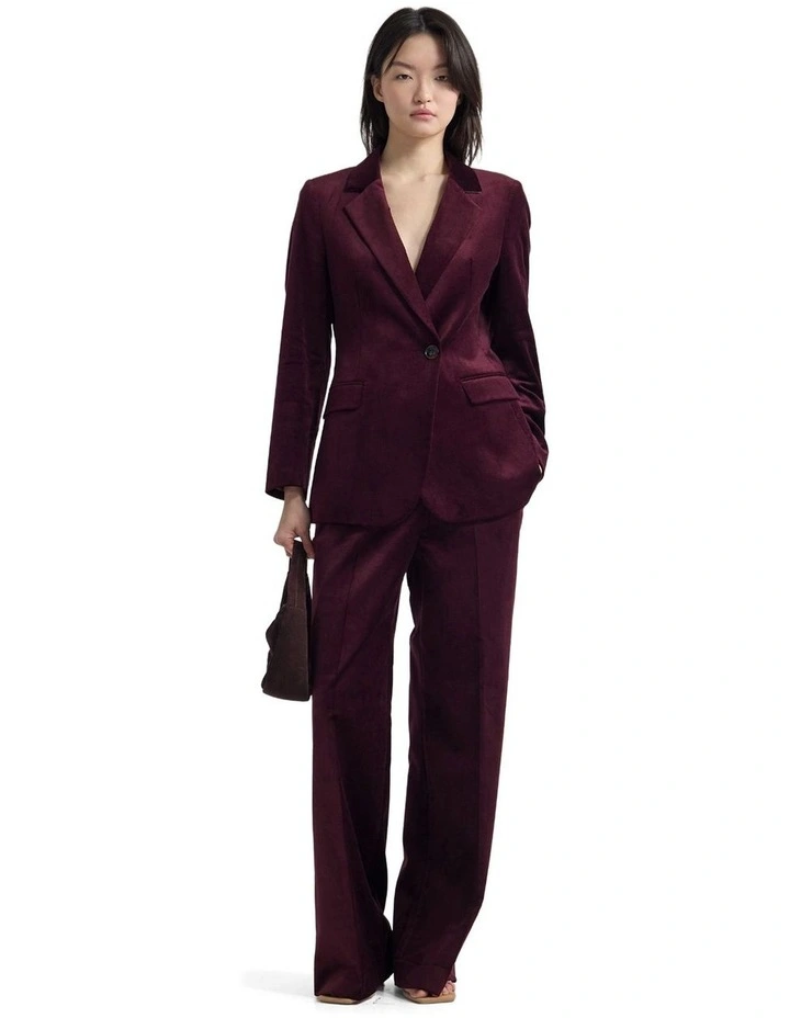 Lydia Velvet Pants in Italian Plum image 5