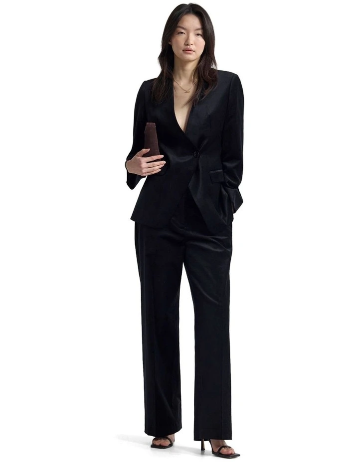 Lydia Velvet Straight Leg Pants in Black image 5
