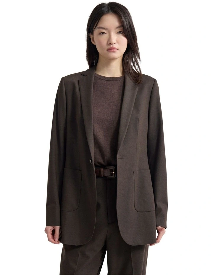 Lola With Patch Pockets Jacket in Chocolate image 1
