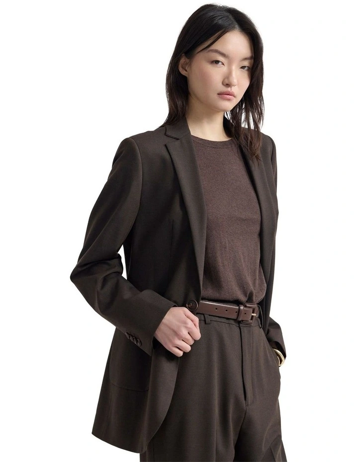 Lola With Patch Pockets Jacket in Chocolate image 3