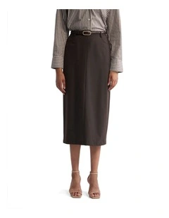 Harper Column Skirt in Chocolate