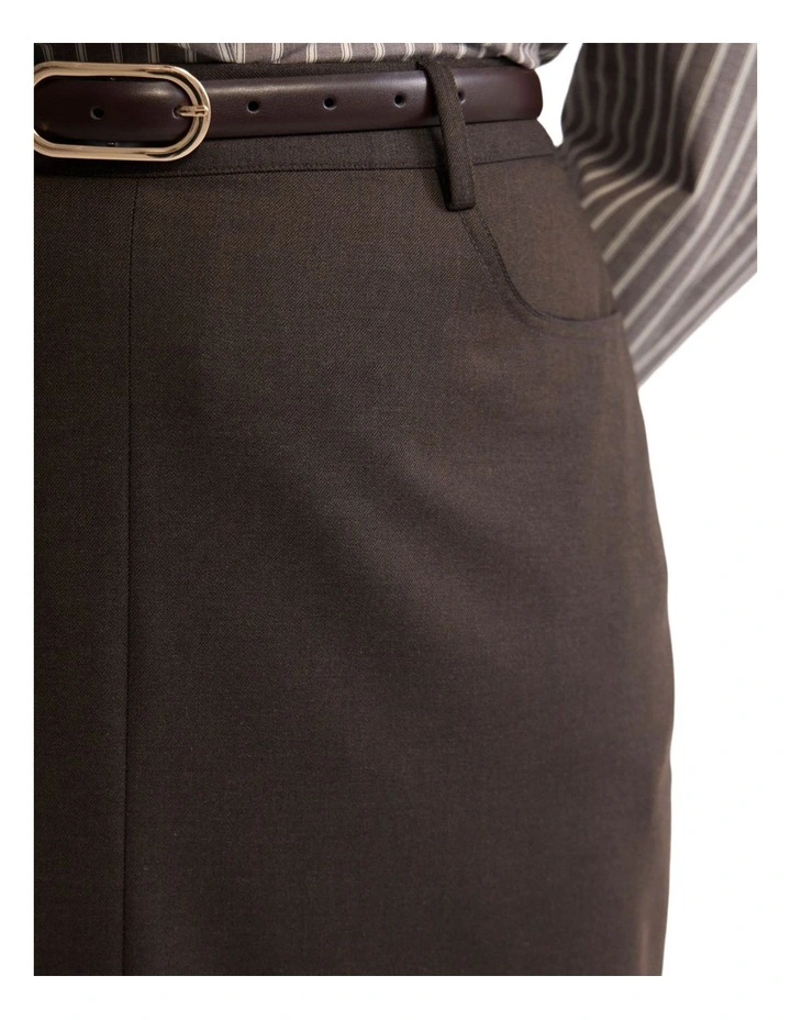 Harper Column Skirt in Chocolate image 6
