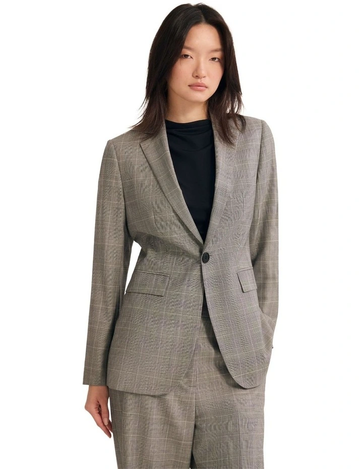 Ebony Pure Wool Suit Jacket in Grey image 1