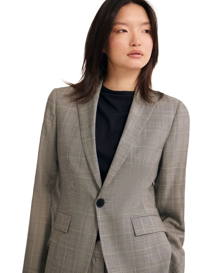 Ebony Pure Wool Suit Jacket in Grey image 4