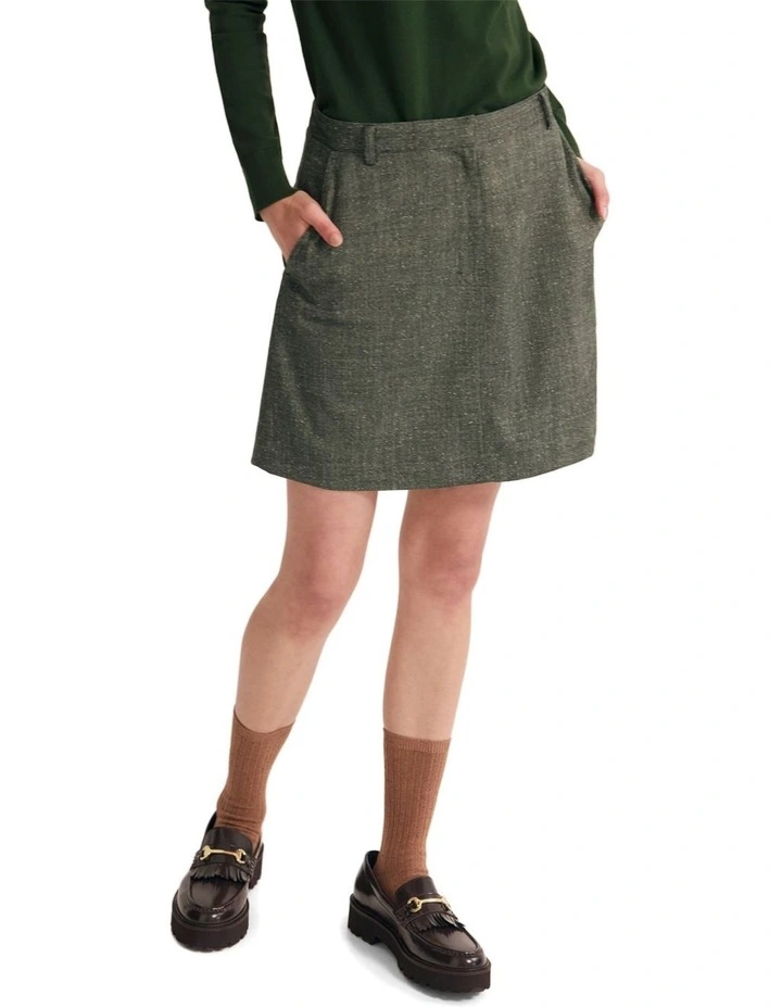 Hepburn Mini Skirt in Green image 4