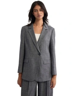Calliope Oversized Cinched Blazer in Grey