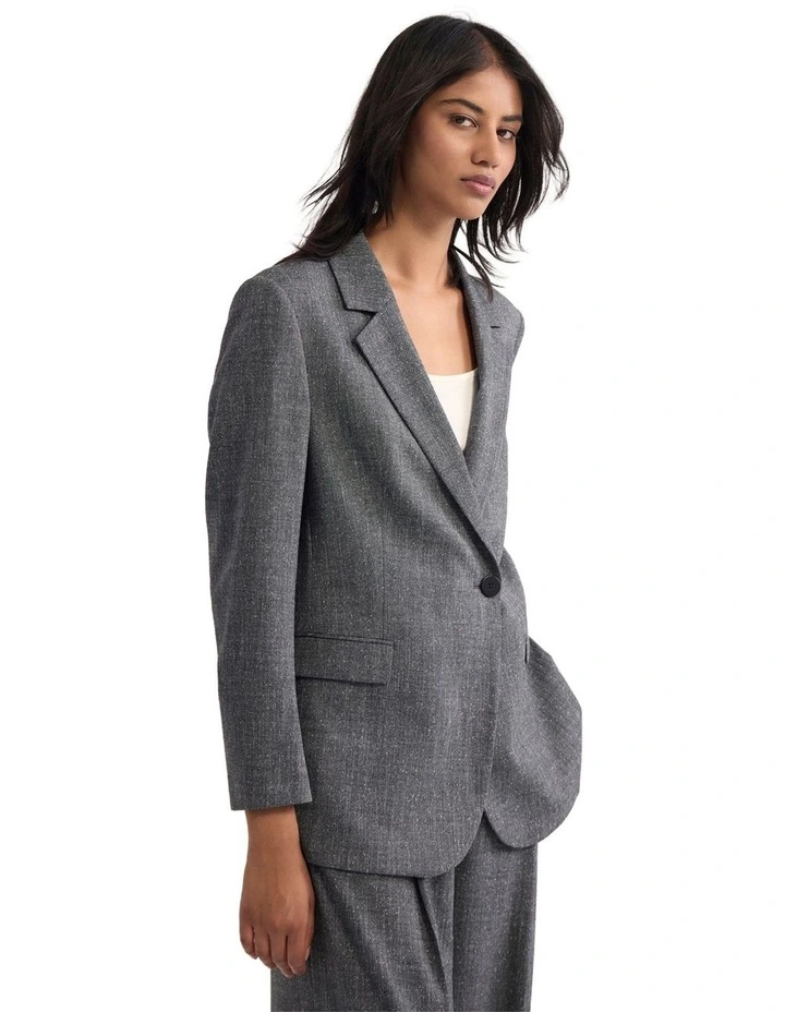 Calliope Oversized Cinched Blazer in Grey image 3